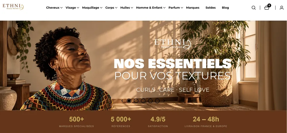 Aperçu du site Ethni Beauty Market